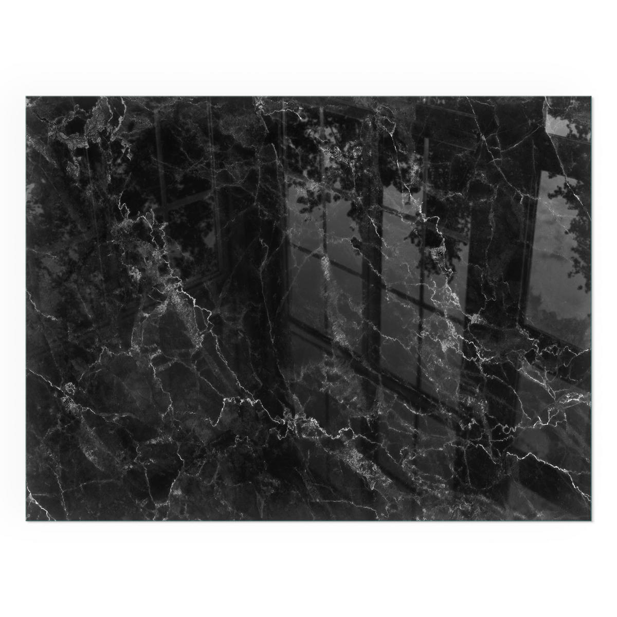 GLASPLATTE für Kamin 80x60 cm - Schwarz, Glas (80/60/0.4cm) - TULUP