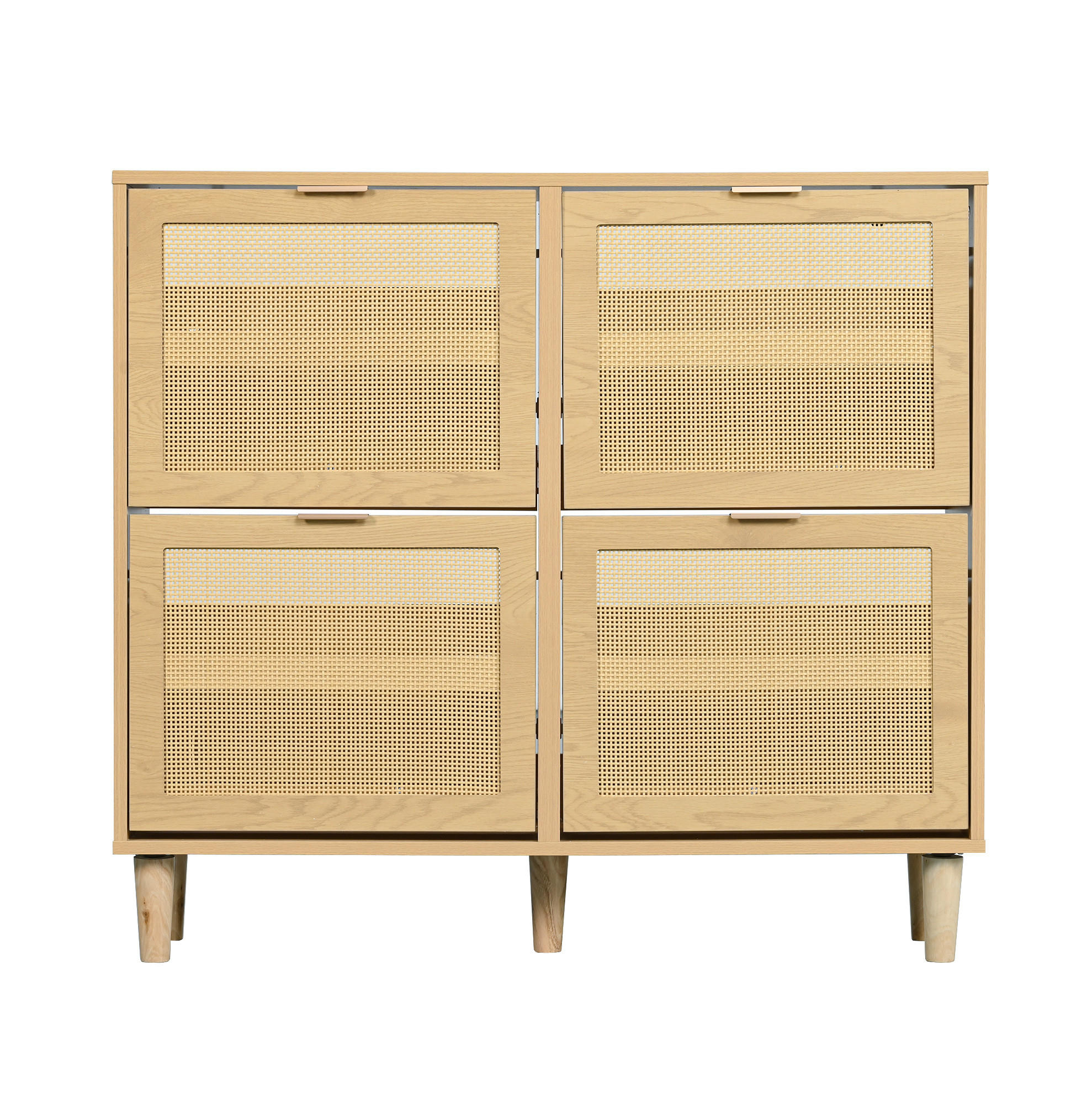 SCHUHSCHRANK 25/100/90 cm mit Klappfächern und verstellbaren Böden aus Spanplatte, helle Eiche - Naturfarben, Holzwerkstoff (100/90/25cm) - Redom