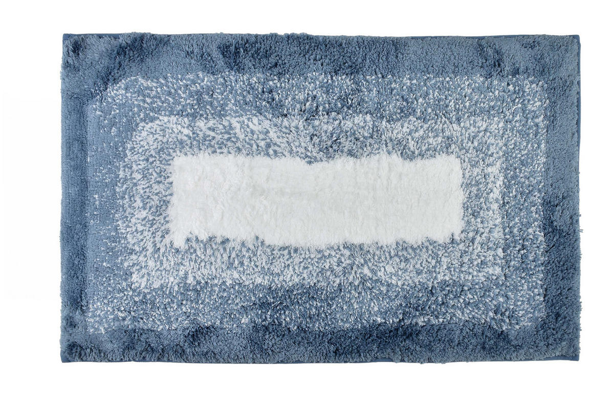 BADTEPPICH Zac Blau 80/50/2 cm Textilien - Blau, Textil (50/80cm) - Mondex