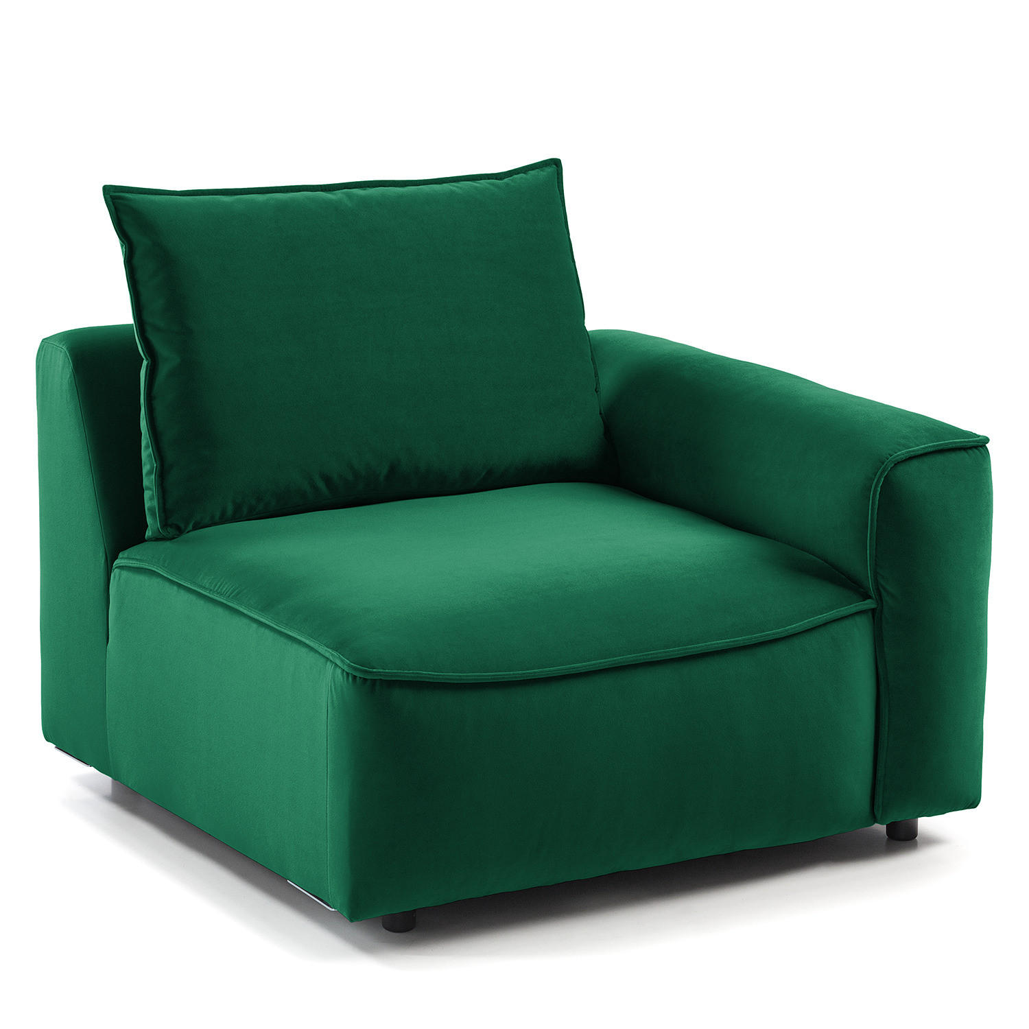 MODULSESSEL - Dunkelgrün, Holz/Textil (104/82/99cm) - home24