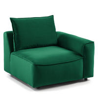 MODULSESSEL - Dunkelgrün, Holz/Textil (104/82/99cm) - home24