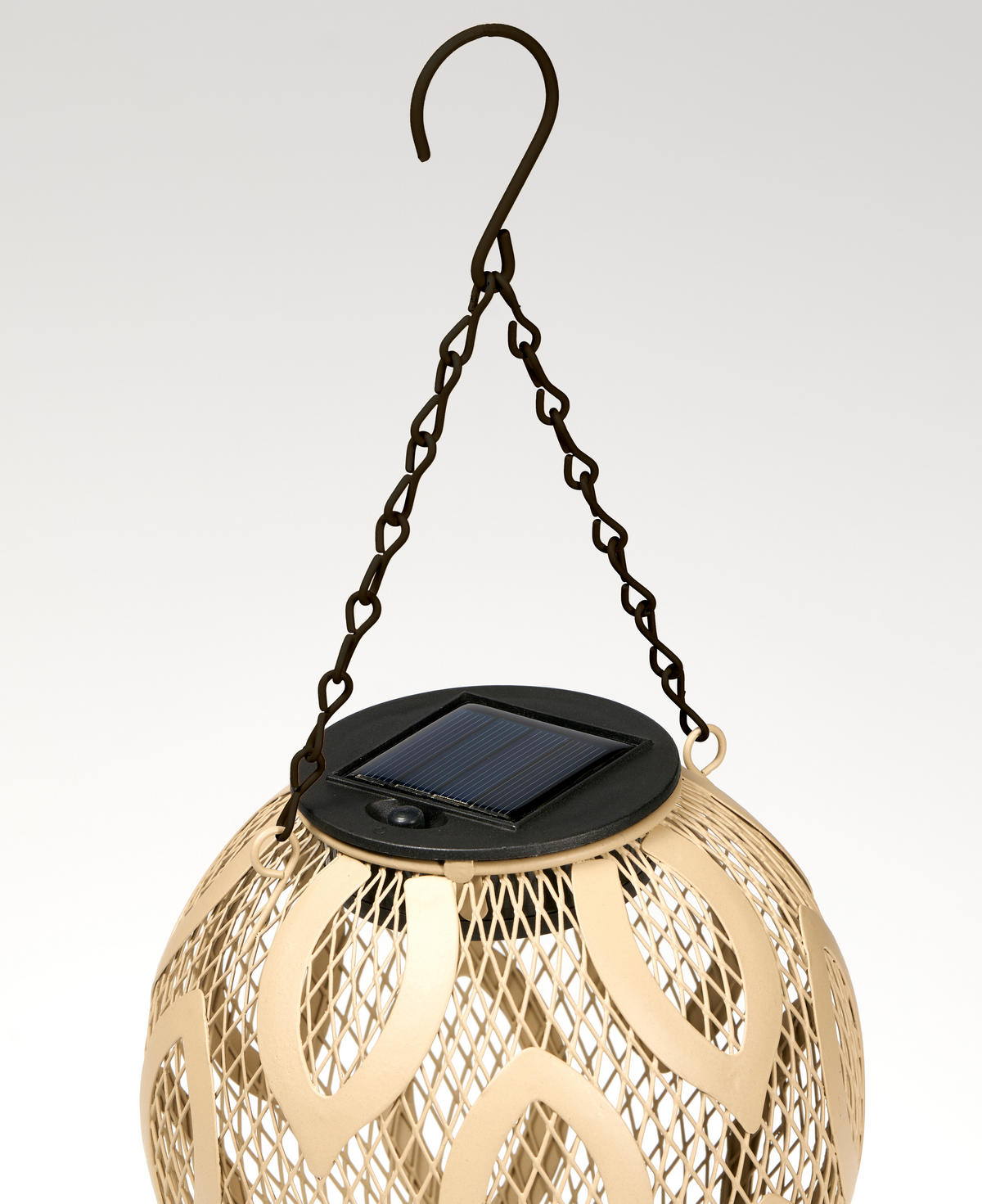 LED-SOLAR-METALL-HEISSLUFTBALLON - wetterfestes Windlicht mit Dämmerungssensor und Schattenspiel in beige - Beige, Metall (13/13/36cm) - Northpoint