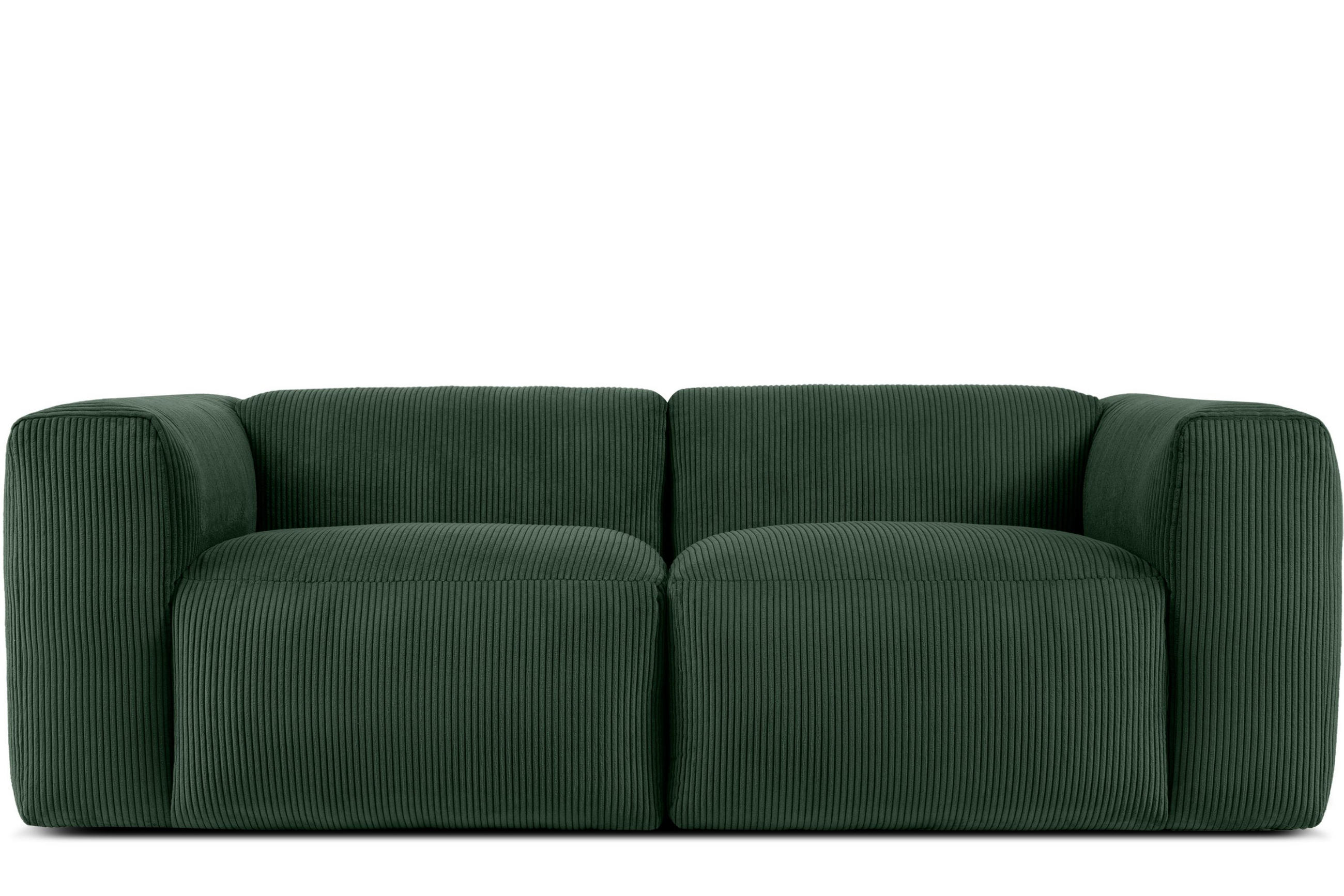 2-SITZER-MODULSOFA BUFFO mit extrem weicher und bequemer Sitzfläche, Kordstoff, dunkelgrün - Dunkelgrün, Textil (210/73/96cm) - KONSIMO®