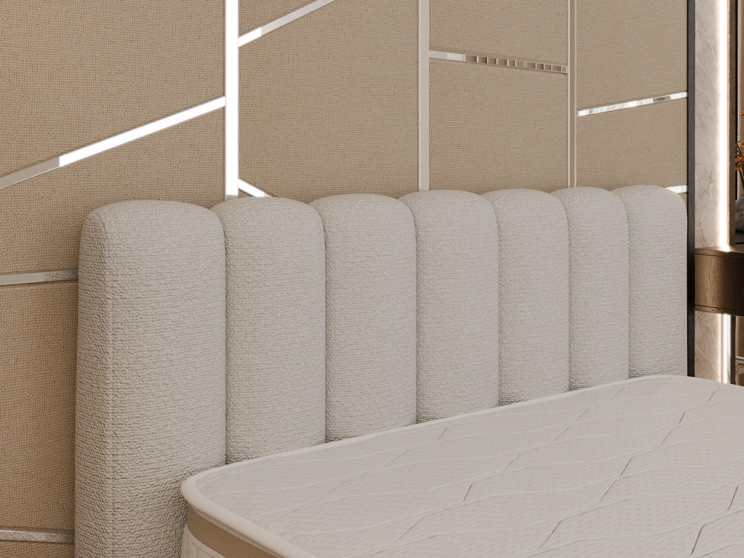 POLSTERBETT Zaira 160x200cm – Elegantes Polsterbett für modernen Wohnstil , ohne matratze, cappuccino - Cappuccino, Holz (160/200cm) - Panda Möbel