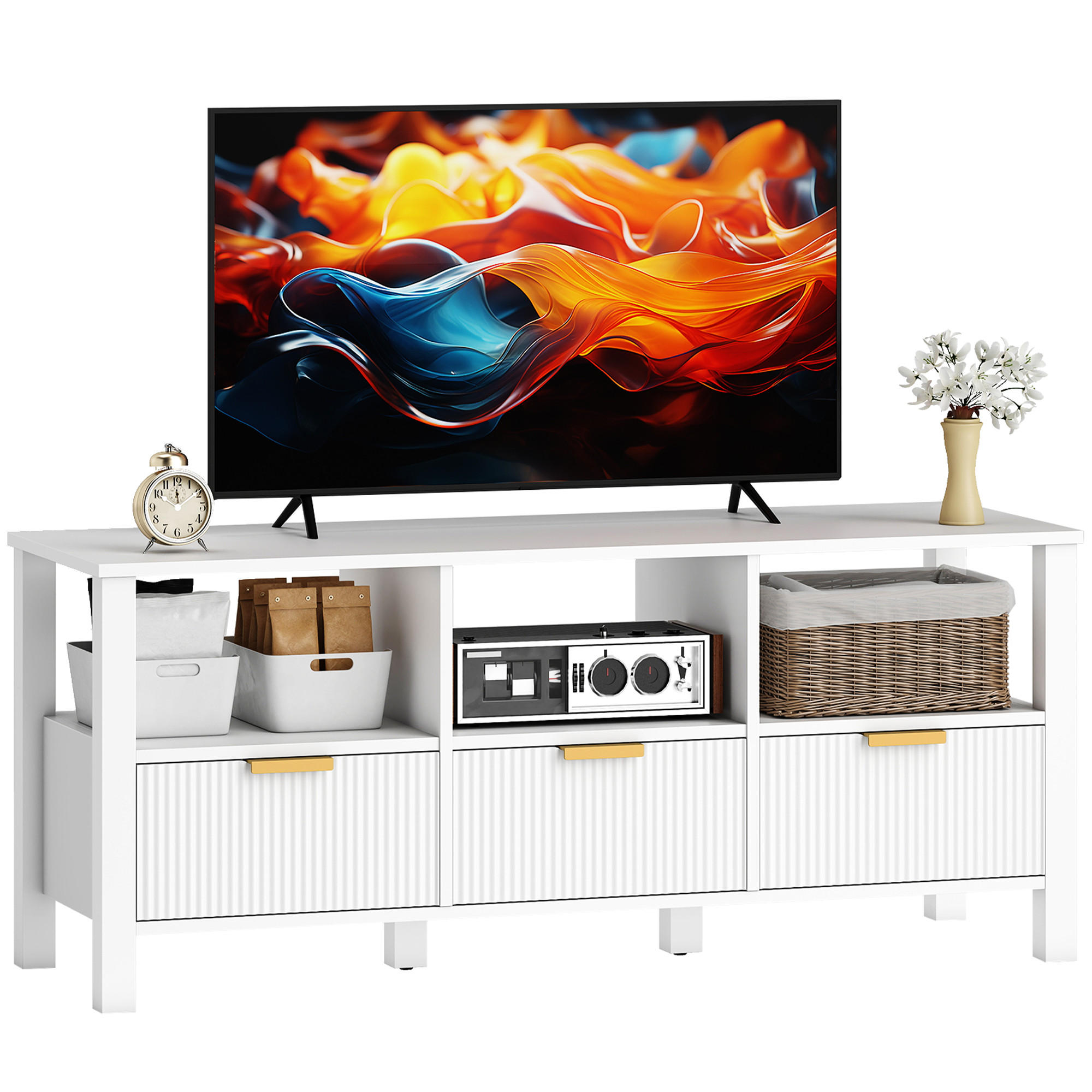 TV-MÖBEL Weiß 1 Stück - Weiß, Holzwerkstoff (120/50/39.5cm) - GiPP