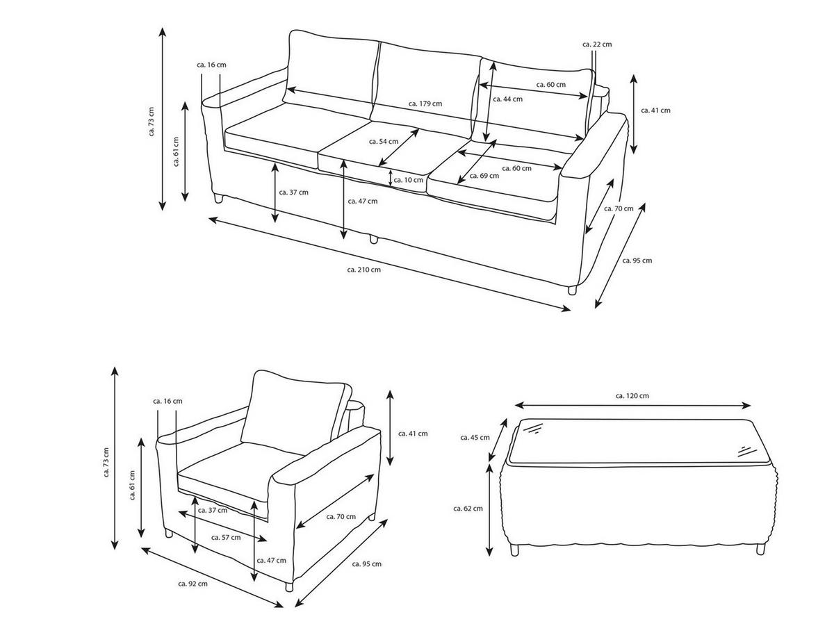 GARTENLOUNGE-SET Merando Beige Polyrattan für 5 Personen - Braun, Naturmaterialien - Green Spirit