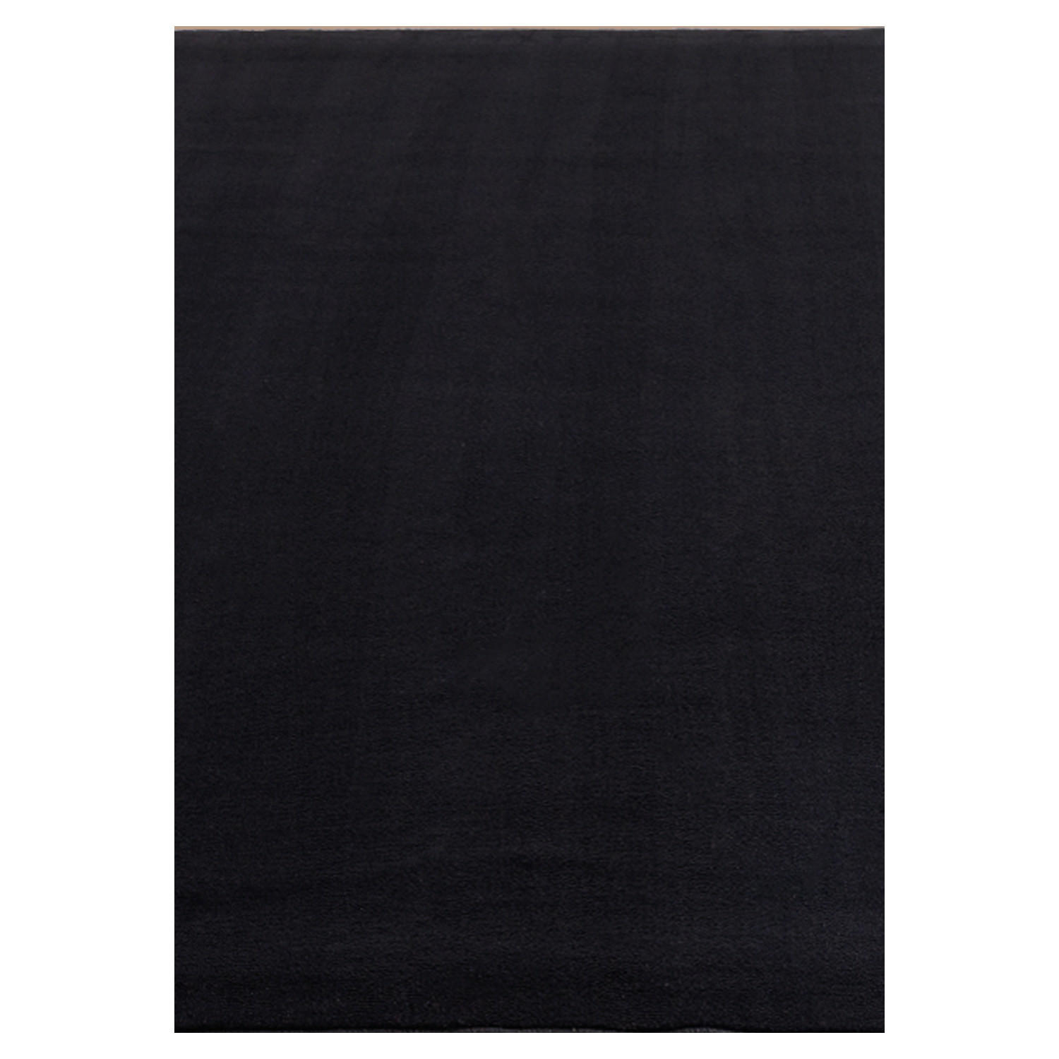 TEPPICH Kurzflor Uni-Farbe Microfaser Antirutsch Wohnzimmer waschbar Schwarz Rechteckig 160x230 - Schwarz, Textil (160/230cm) - KADIMA DESIGN