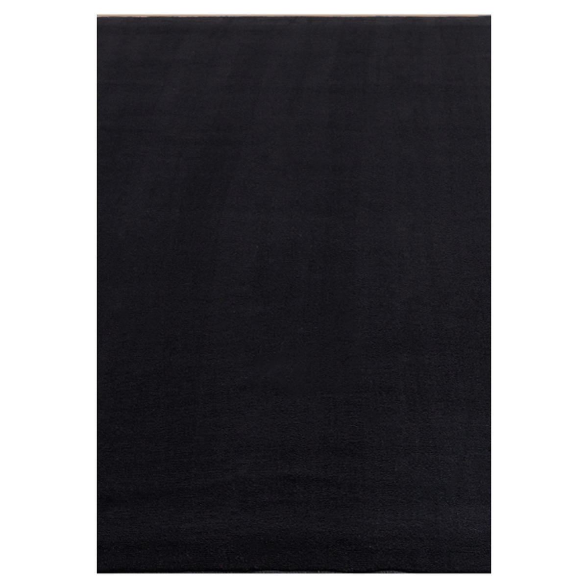 TEPPICH Kurzflor Uni-Farbe Microfaser Antirutsch Wohnzimmer waschbar Schwarz Rechteckig 200x290 - Schwarz, Textil (200/290cm) - KADIMA DESIGN