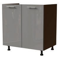 SPÜLENUNTERSCHRANK Essen D8Z/80 Grau Hochglanz / Lava Matt 80 / 50 / 82cm - Dunkelgrau/Grau, Holz/Holzwerkstoff (80/82/50cm) - Feldmann-Wohnen