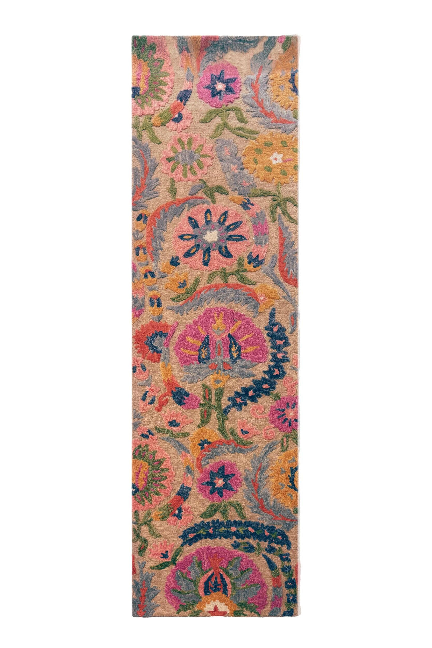 WOLLTEPPICH HEDDA, floral, Bunt, 80 x 300 cm - Multicolor, Textil (80/300cm) - KADIMA DESIGN