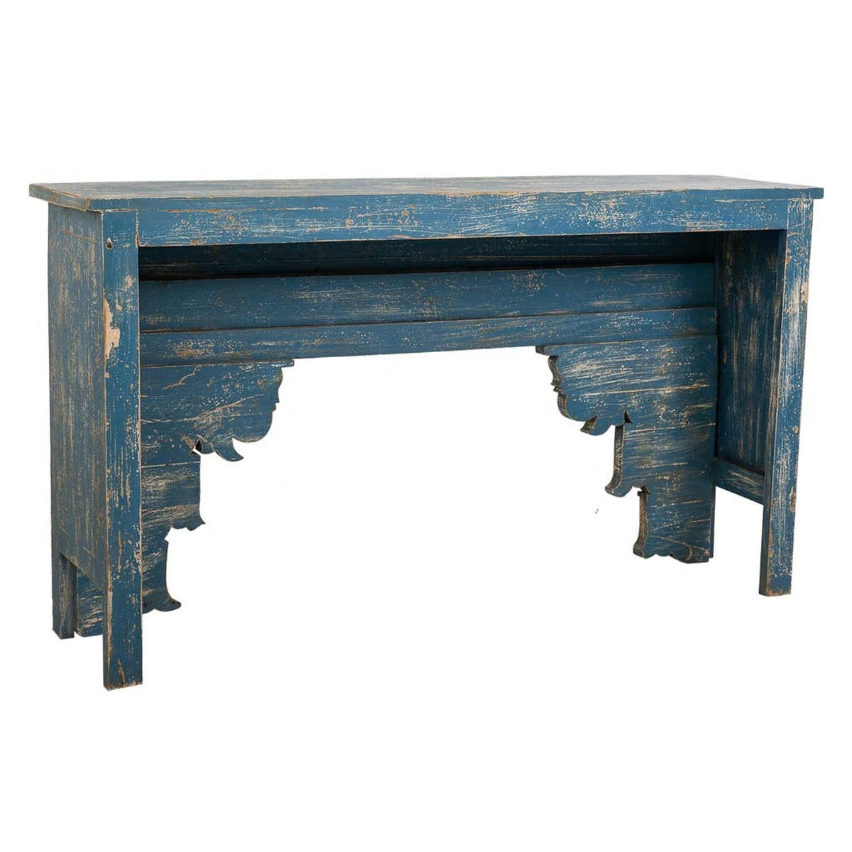 KONSOLENTISCH aus Holz, 160x40x90cm - Blau, Holz (40/160/90cm) - Wanderlust