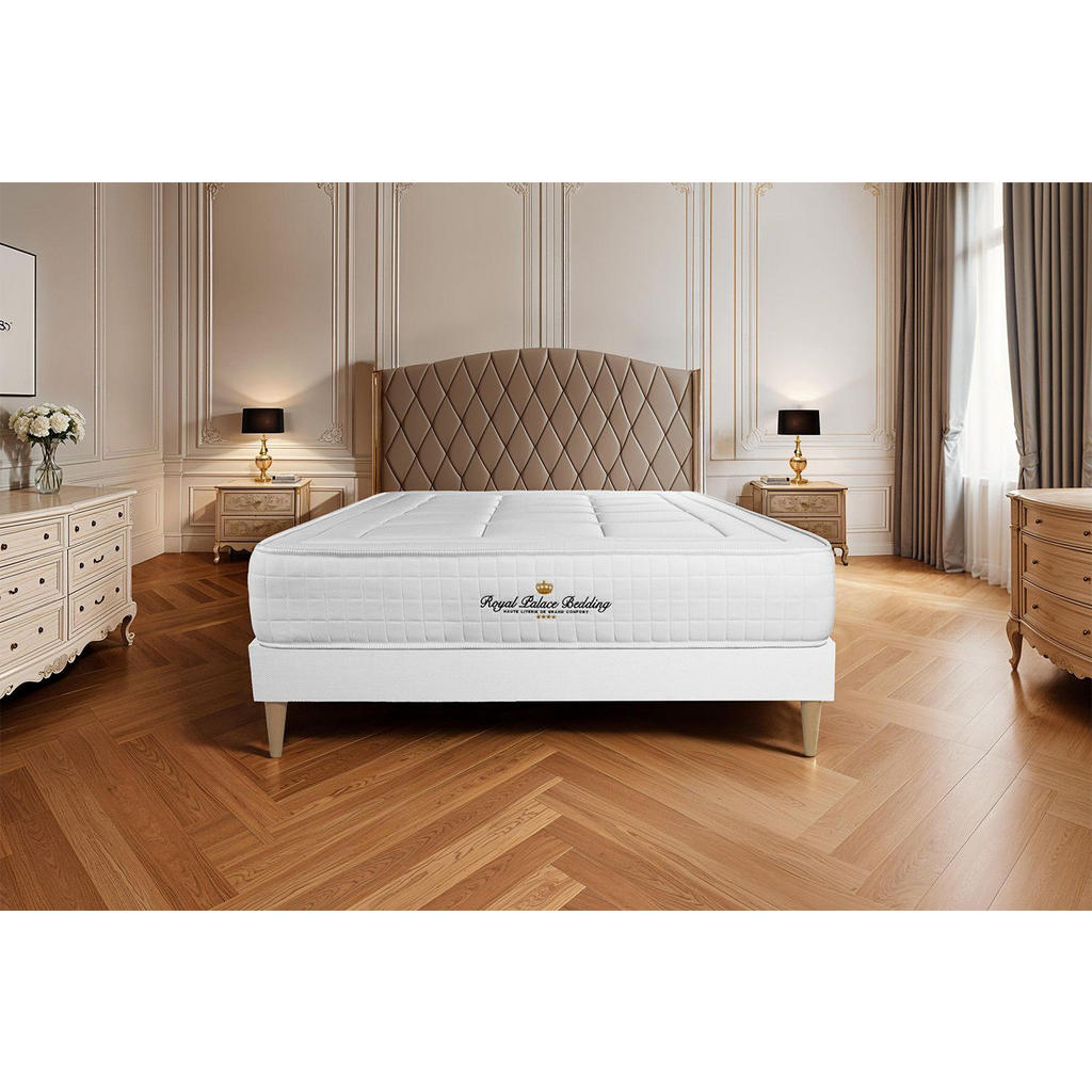 Thumbnail - Royal Palace Bedding Bett, Weiß, Holz, H3, 3-Zonen, Höhe ca. 24 cm, 135x210 cm, Oeko-Tex® Standard 100, Schlafzimmer, Be...