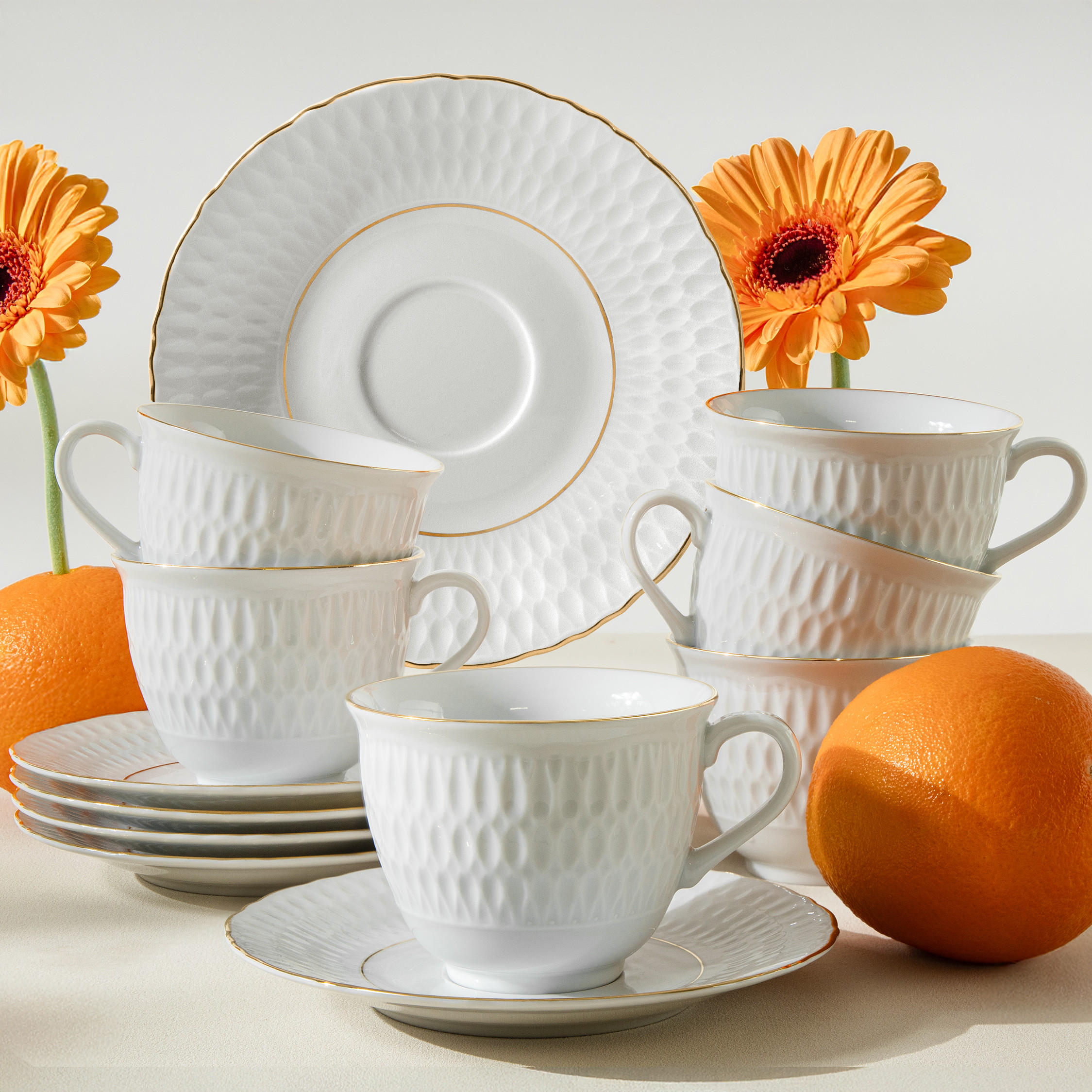 TASSEN-SET CMIELOW SOFIA 6-tlg aus Porzellan - Weiß, Keramik (0.25L) - KONSIMO®