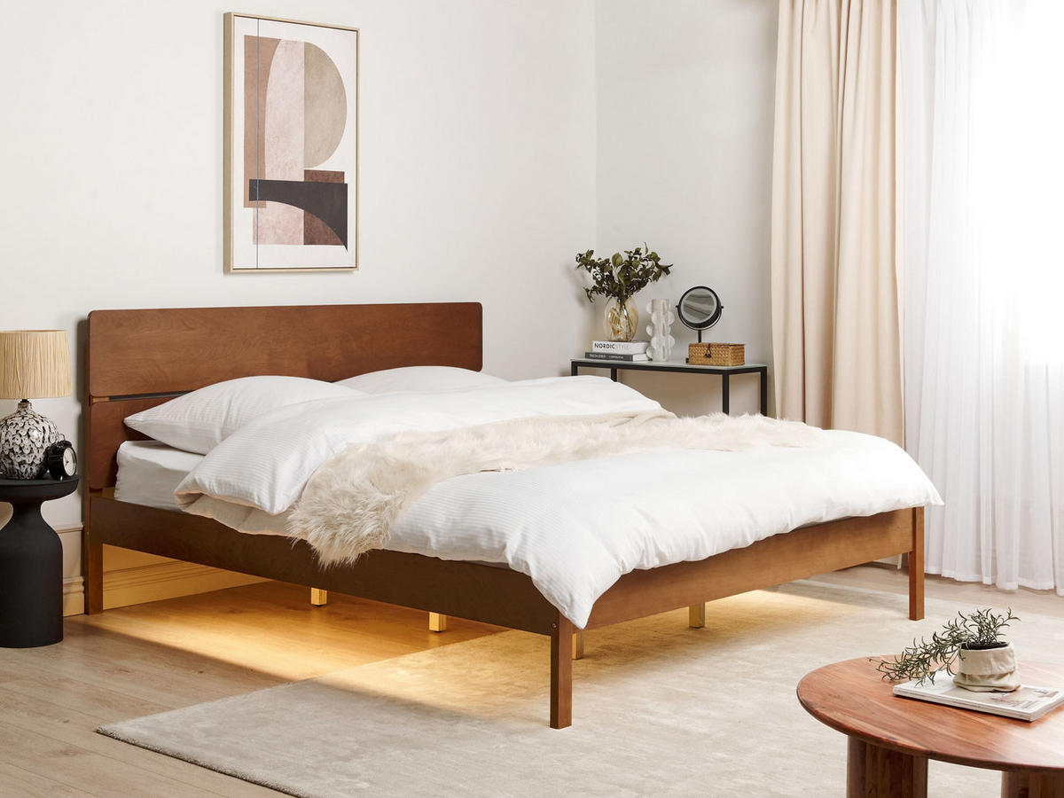 BETT 180/200 cm Braun Boisset - Braun, Holz (180/200cm) - Beliani