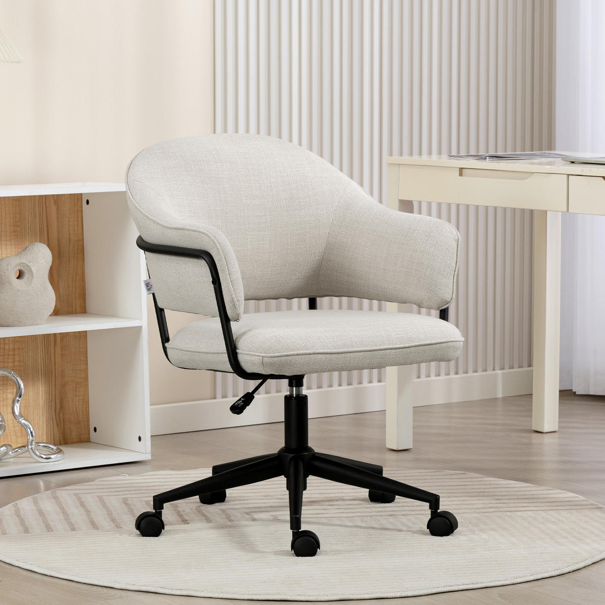 DREHSTUHL DE-11816 höhenverstellbar & 360° drehbar Creme - Weiß, Textil (63/92/65cm) - ComfortXL