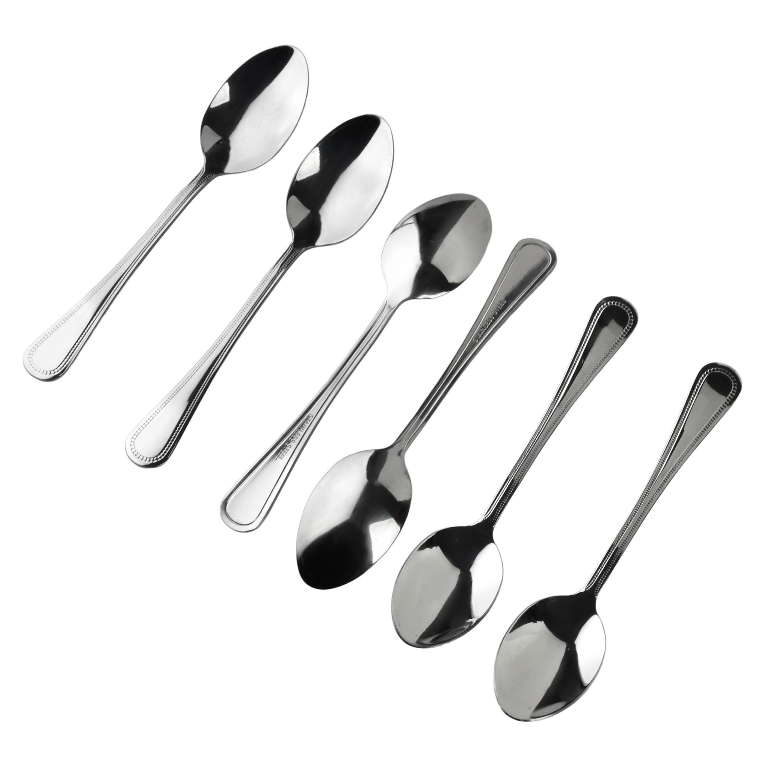 SOUPLÖFFEL Chamomile 6-tlg silberfarben 2/2/19cm Edelstahl - Silberfarben, Metall - Mondex