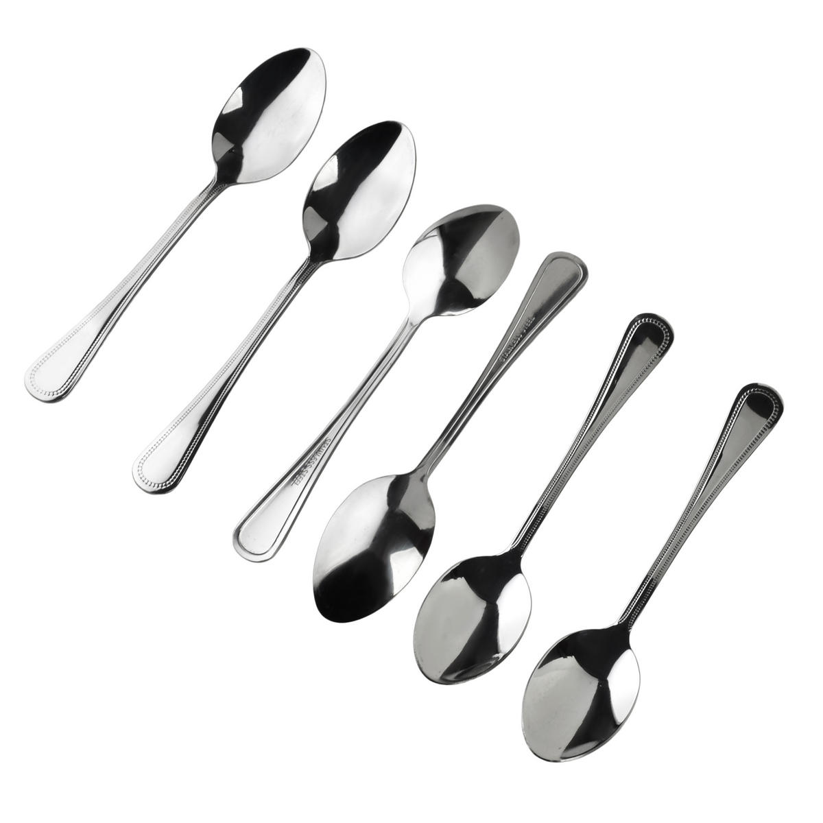 SOUPLÖFFEL Chamomile 6-tlg silberfarben 2/2/19cm Edelstahl - Silberfarben, Metall - Mondex