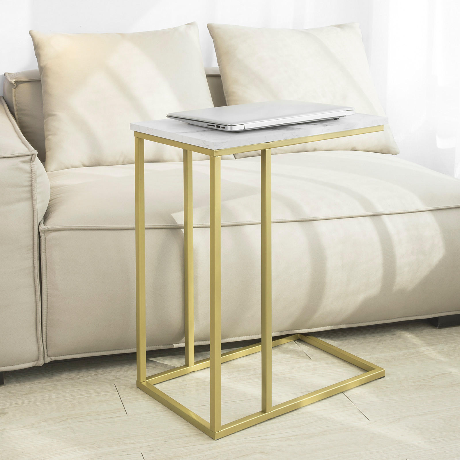 BEISTELLTISCH Golden - Goldfarben, Holzwerkstoff (30/48/61cm) - SoBuy
