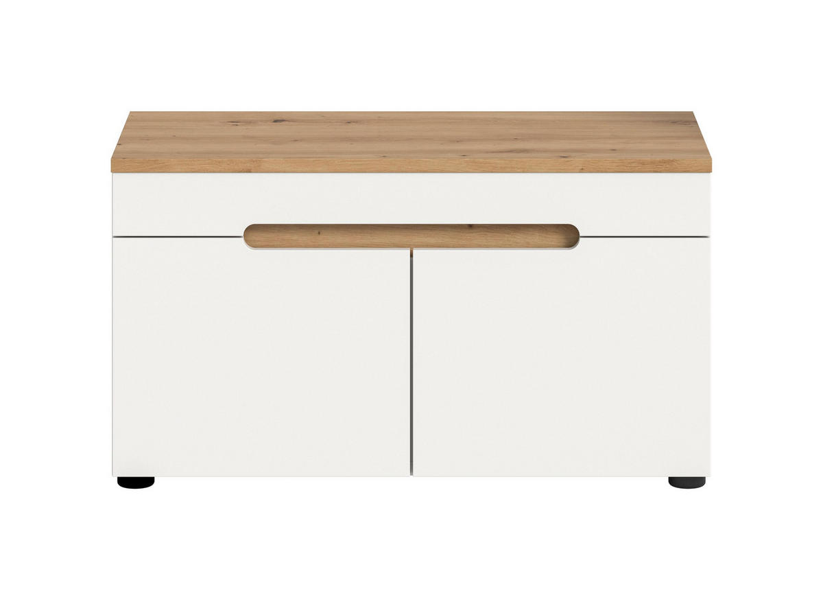 SITZBANK Nova Garderobe in Basalt grau Nachbildung und Artisan Nachbildung B/H/T: 80x45x37 cm - Weiß, Holzwerkstoff (80/45/37cm) - Homes & Jones
