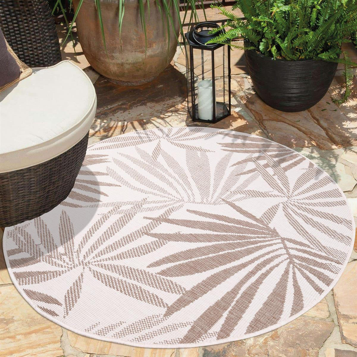 OUTDOOR-TEPPICH DuoRug 5771 Creme 120x120 cm - Beige, Textil (120/120cm) - carpet city