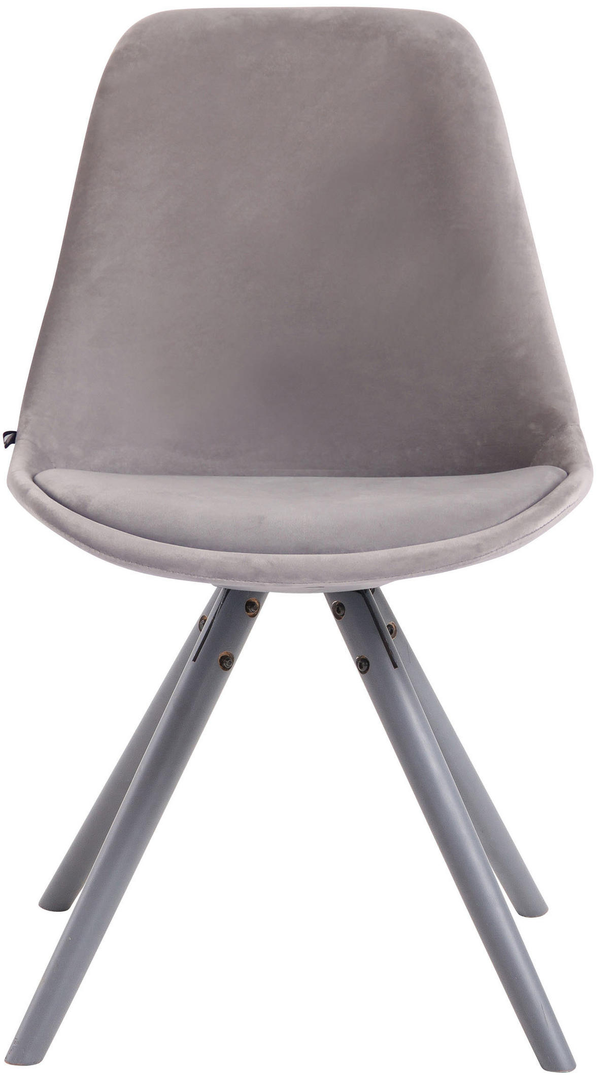 STUHL Samt grau - Grau, Holz/Textil (48/84/56cm) - CLP