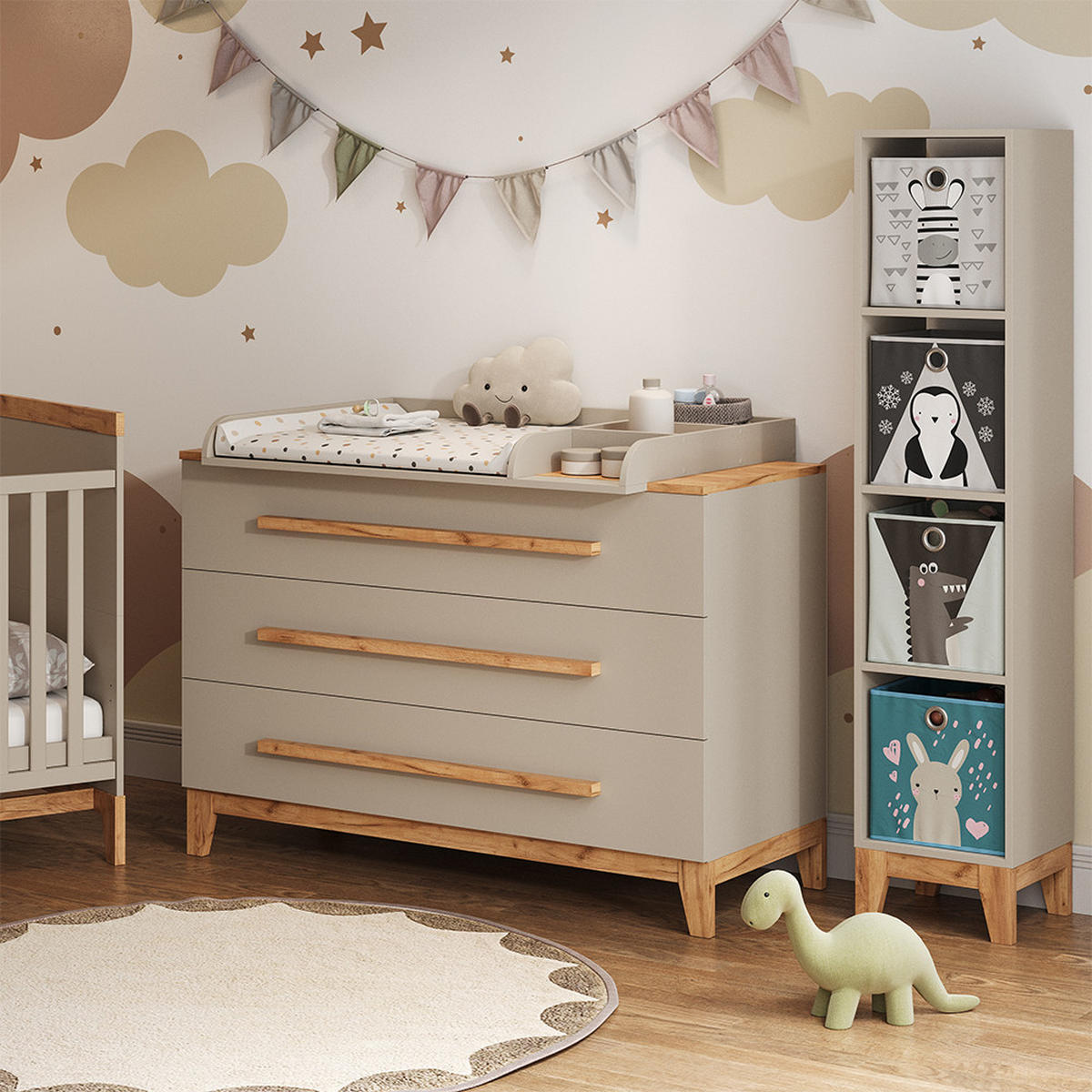 DĚTSKÁ POLICE Malia Kašmír - kašmírová, kompozitní dřevo (35.2/159.5/30cm) - VitaliSpa