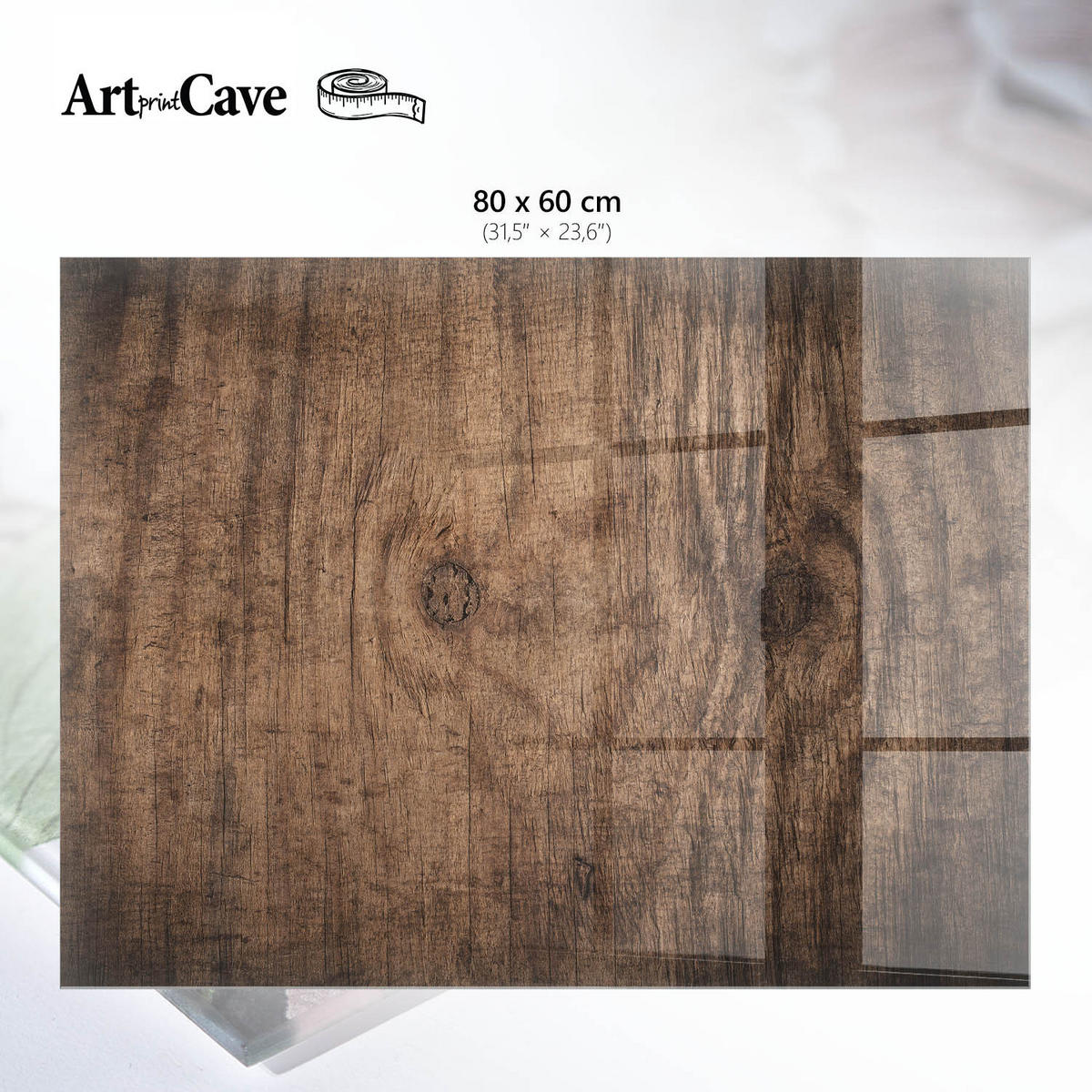 GLASPLATTE 80x60 cm – Rustikales Holz - Pink, Glas (0.4/80/60cm) - ArtPrintCave