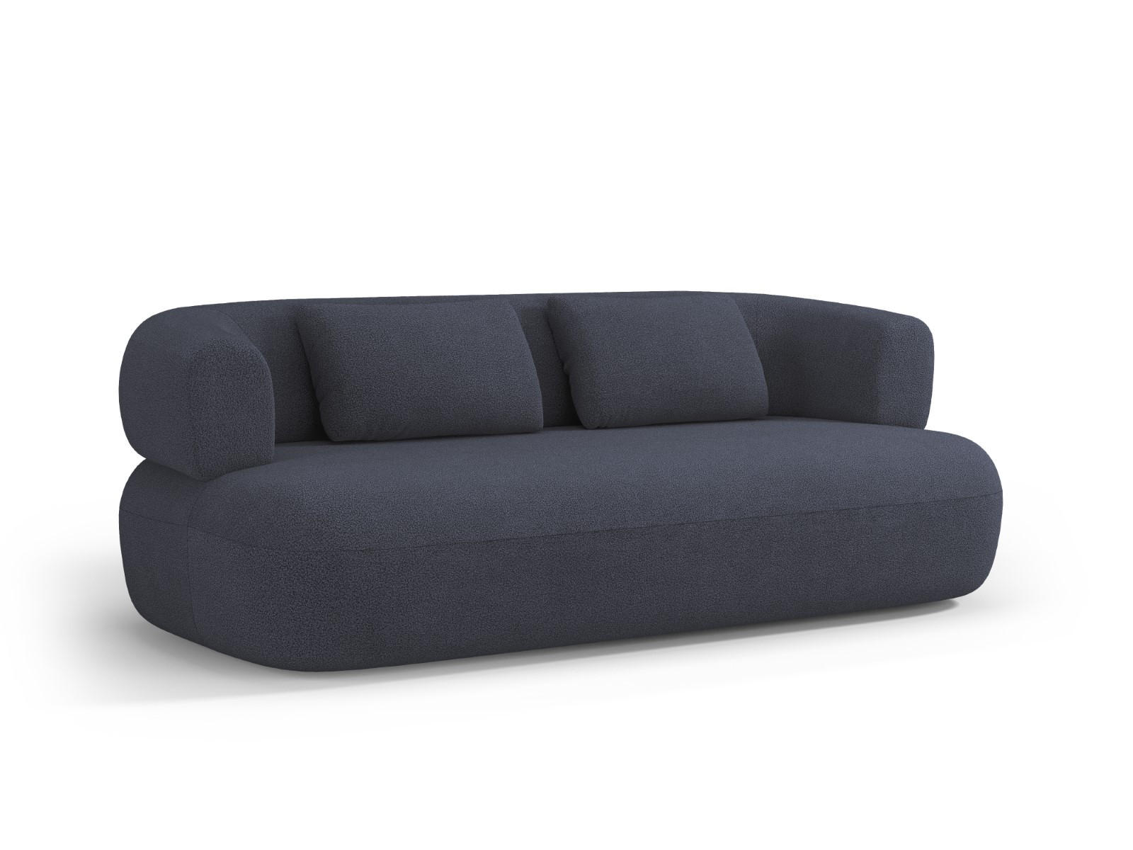 SOFA Jenny aus Boucle dunkelblau 3 Sitzplätze - Dunkelblau, Textil (90/73/178cm) - Micadoni