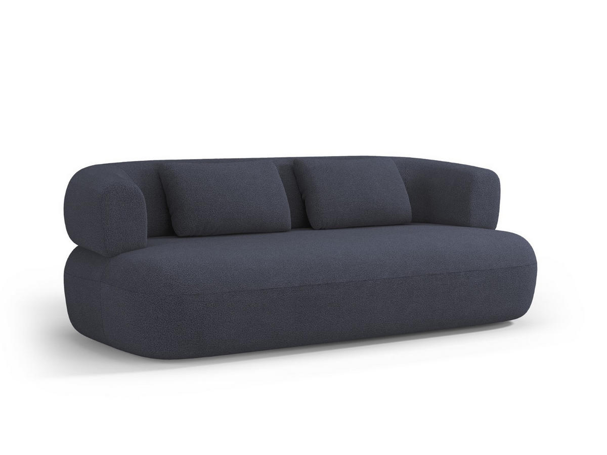 SOFA Jenny aus Boucle dunkelblau 3 Sitzplätze - Dunkelblau, Textil (90/73/178cm) - Micadoni