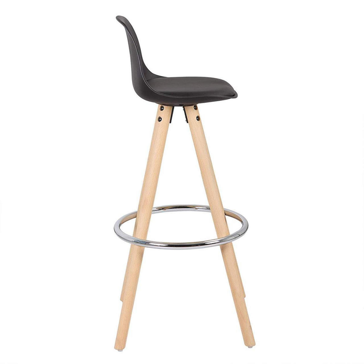 BARHOCKER Kunstleder, Holzgestell, Schwarz - Eichefarben/Schwarz, Holz/Kunststoff (38.5/96.5/38.5cm) - Woltu