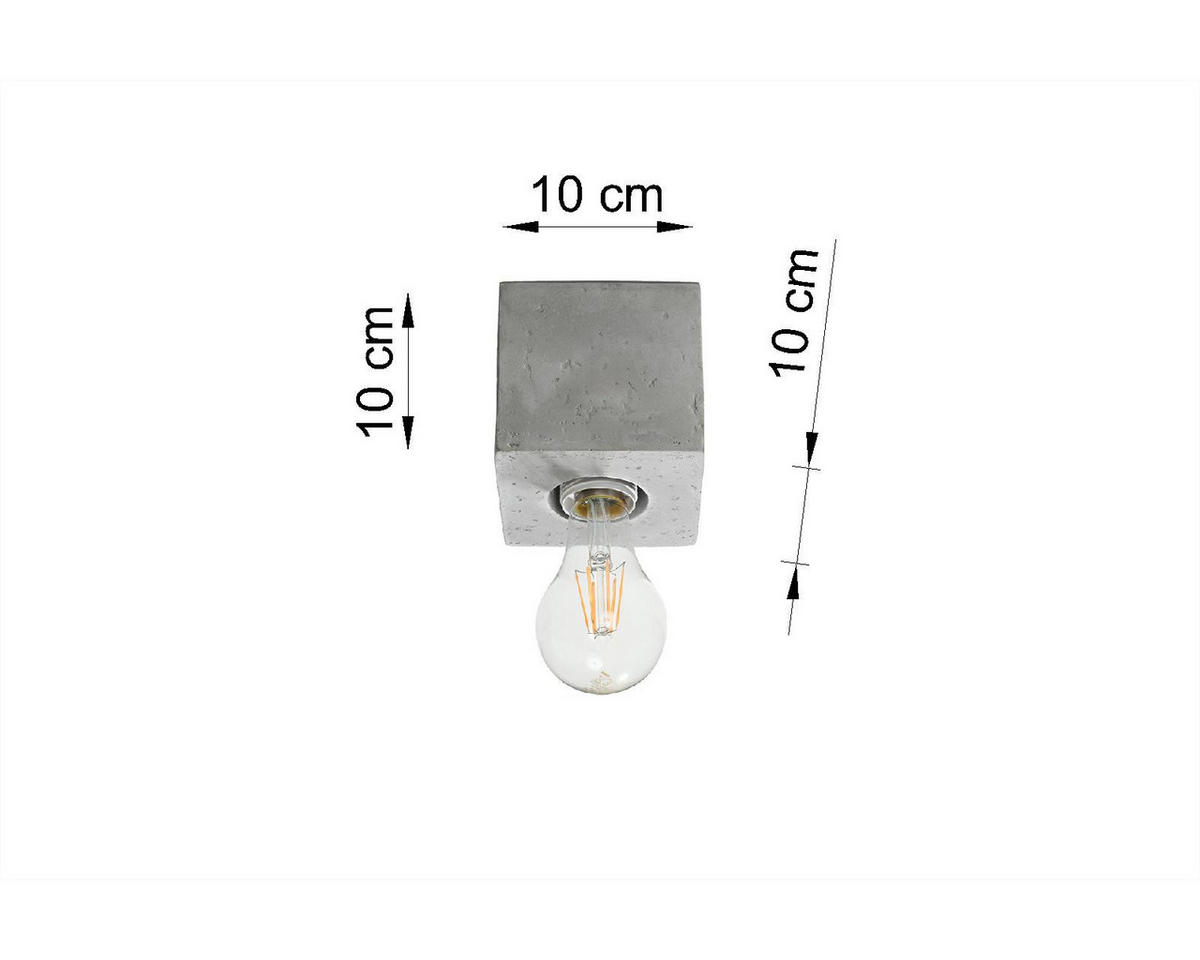 LED DECKENLEUCHTE ARIZ Grau Beton - Grau, Stein (10/10/10cm) - Sollux Lighting