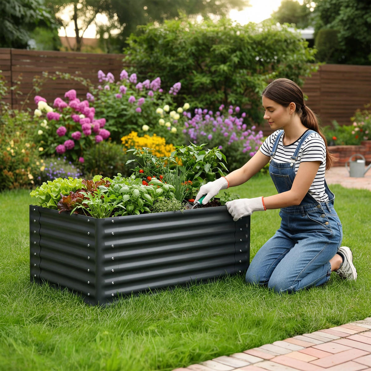 HOCHBEET Salvia verzinkt, 120 x 90 x 62 cm, 650 l, grau - Grau, Metall (90/62/120cm) - tectake