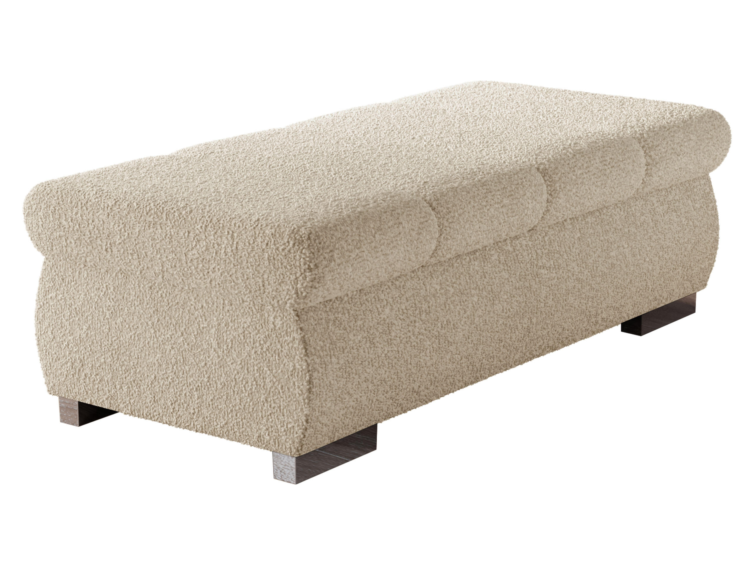 TABURET Bangkok mare - argintiu/crem, material plastic/material textil (120/39/60cm) - MIRJAN24