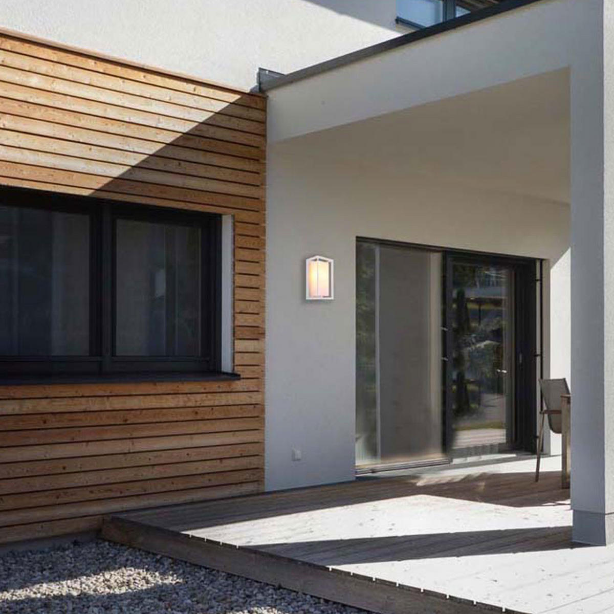 AUSSEN-WANDLEUCHTE Aluminium Weiß Matt Satiniert - Weiß, Metall (13/24.8/12.2cm) - Globo Lighting