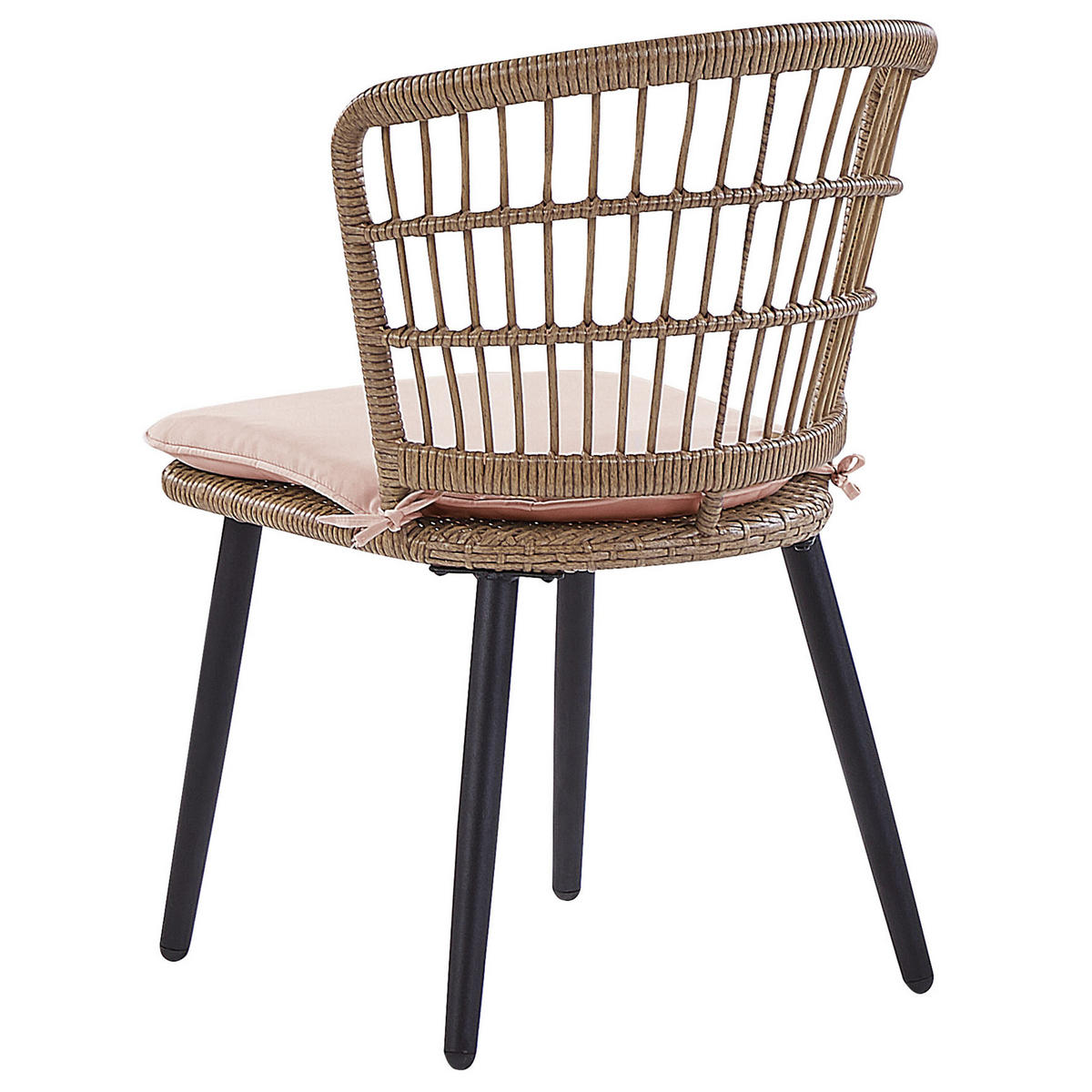 GARTENMÖBEL SET 6-Sitzer Rattan natürlich Auflagen rosa Aliano II - Pink/Beige, Kunststoff - Beliani