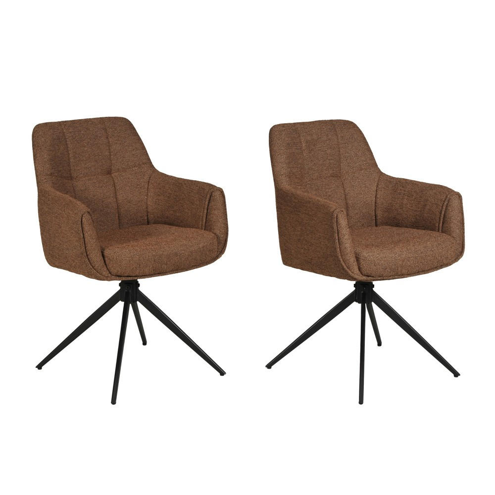 DREHSTÜHLE 2-er SET/ LINEA - Braun - Braun, Textil (60/87/58cm) - Weber Industries