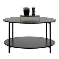 COUCHTISCH Vita Stahl, Spanplatte, Melaminfolie Schwarz - Schwarz, Metall (80/80/45cm) - tinkaro