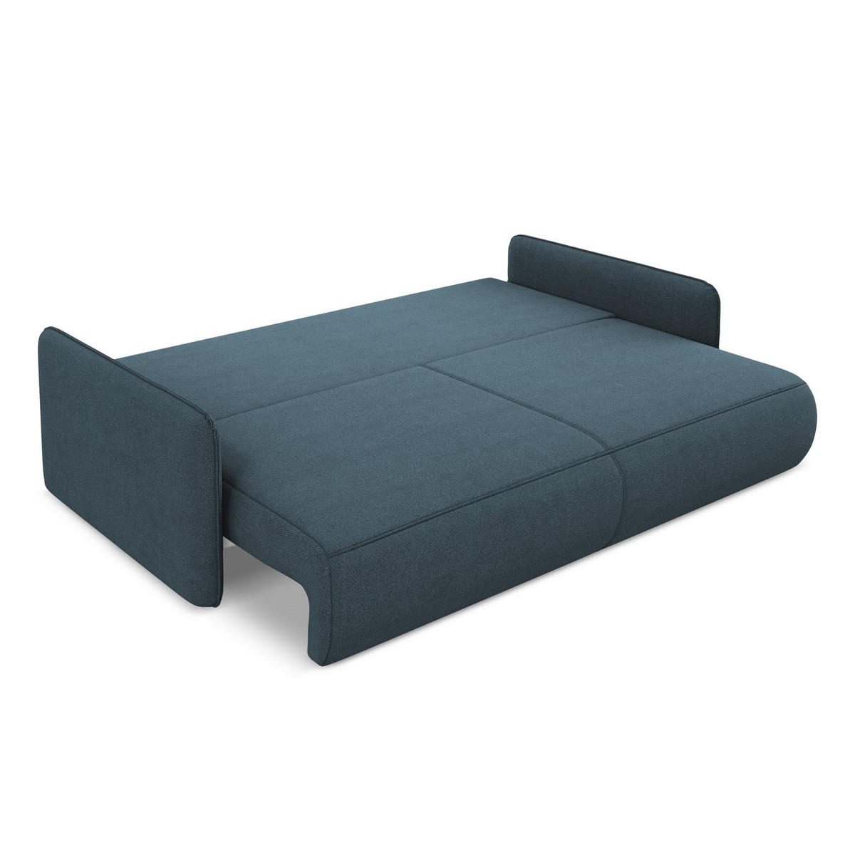 3-SITZER SOFA mit Schlaffunktion Strukturstoff Stoff Blau - Blau/Blaugrau, Kunststoff/Textil (216/86/105cm) - LaMiaSofa