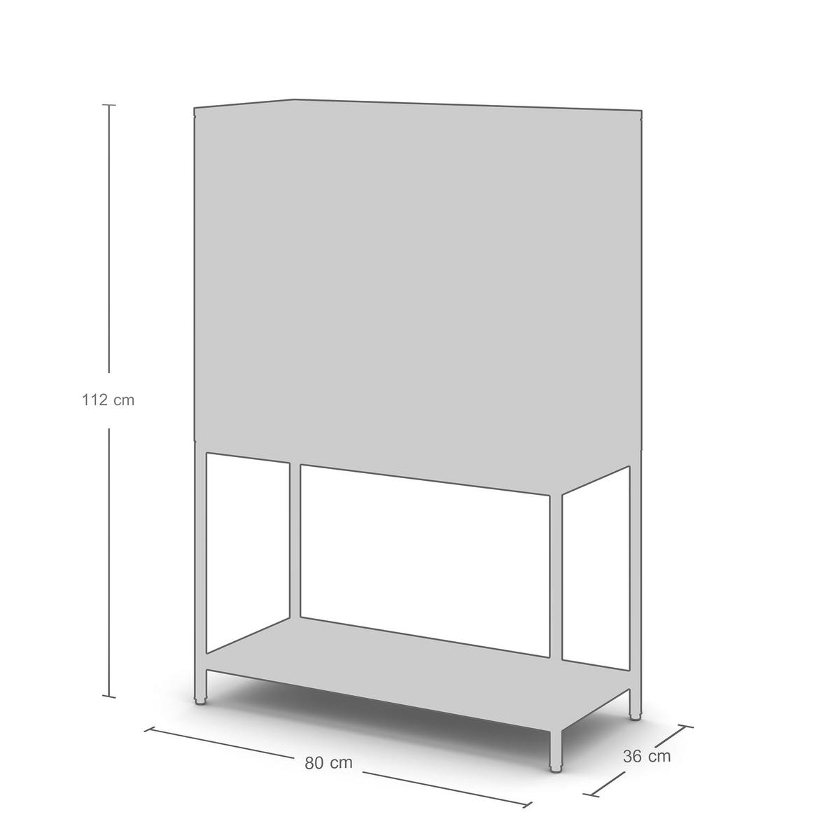 SEKRETÄR Cubas Basic Signalweiß /76-76cm Signalweiß - Weiß, Holz/Metall (36/80/115.6cm) - ASSMANN