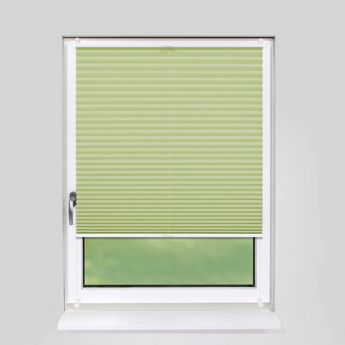 PLISSEE Basic ohne Bohren - Hellgrün, Textil (40/150cm) - Deco-Raum