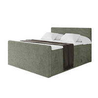 BOXSPRINGBETT mit Matratze H3|H4 und Lattenrost - TOLO-Z KING-v1 200x200 Cord - Olive - Olivgrün, Holzwerkstoff (200/200cm)