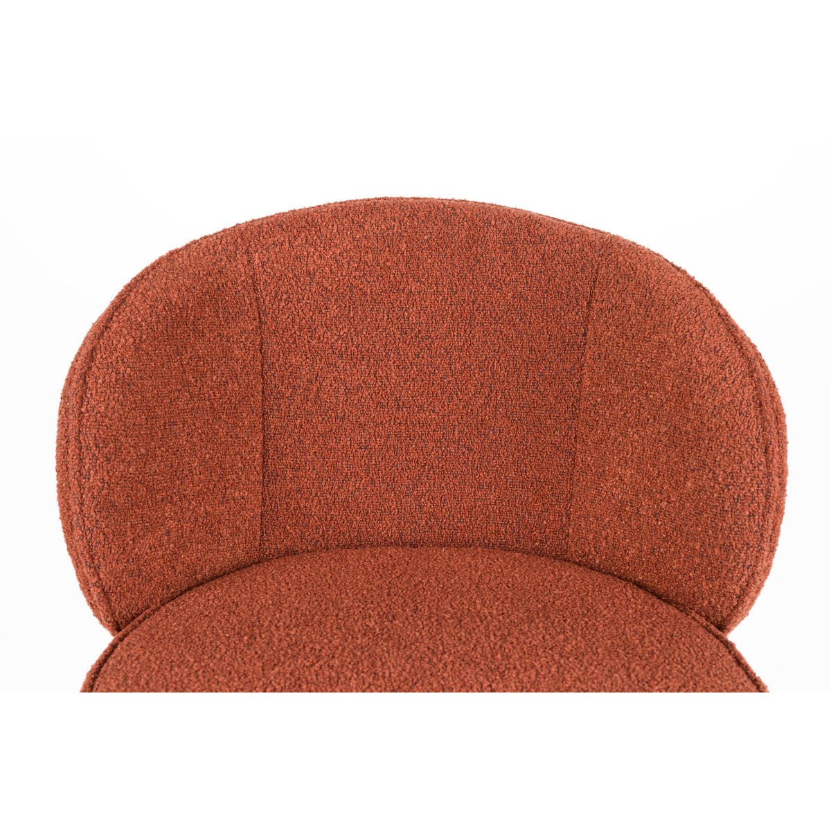 BARHOCKER Joa mit Rückenlehne 75 cm Bouclé Terra - 2 er Set - Rot/Braun, Kunststoff (52/100/50cm) - Housecraft Living