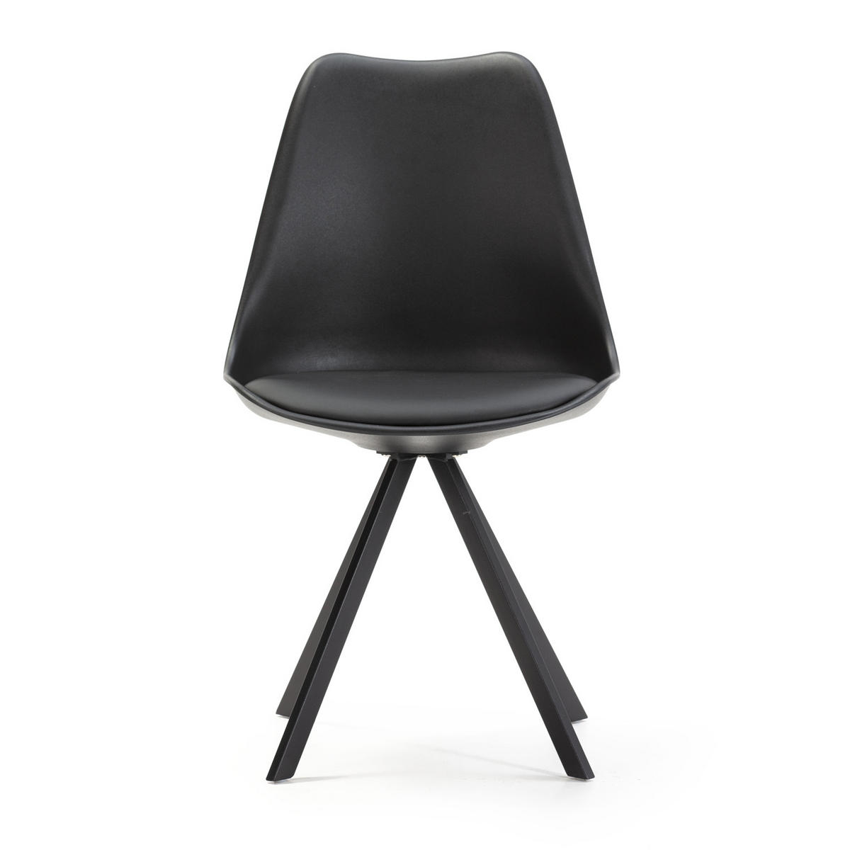 STUHL 2er-Set Cross Schwarz - Schwarz, Kunststoff/Metall (49/84/54cm) - VS Venta-stock