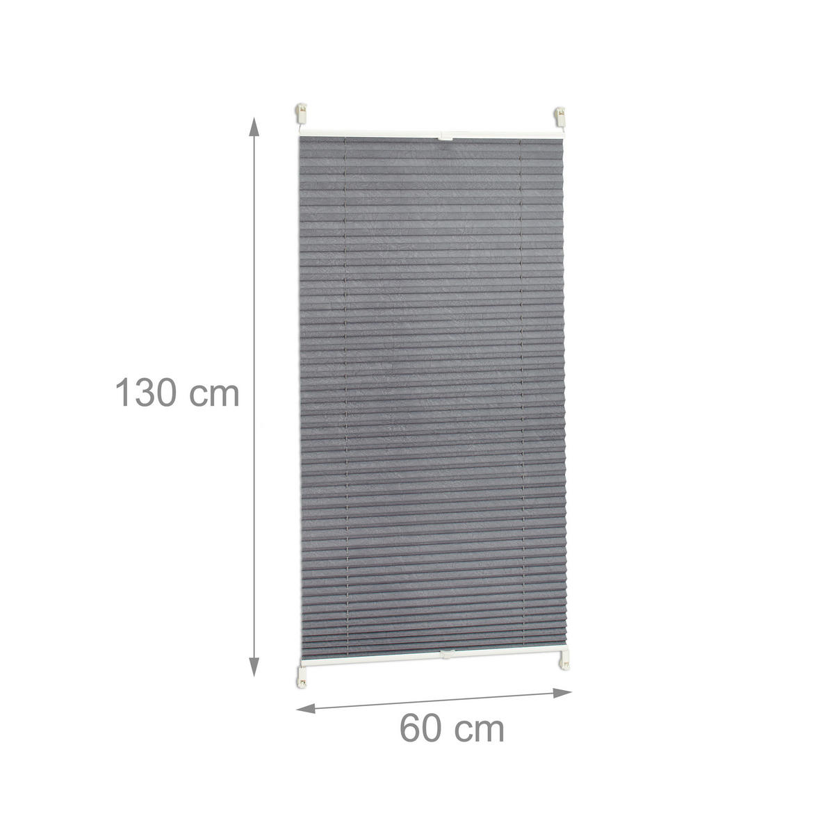 PLISSEE - Grau, Kunststoff/Textil (60/130/2cm) - Relaxdays