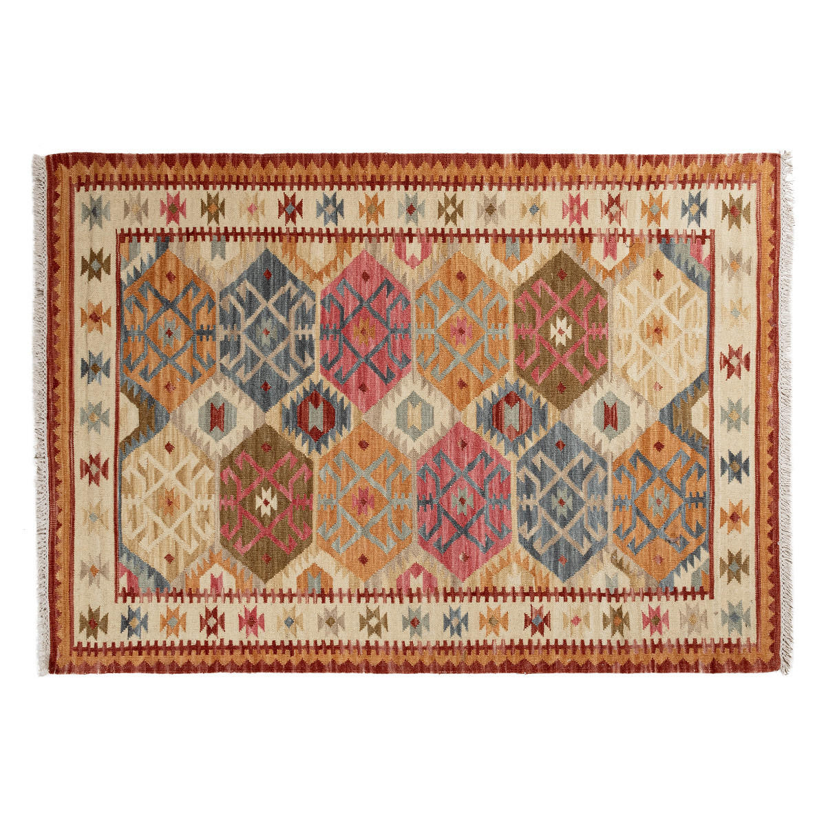 TEPPICH in bunten Farben 160 x 230 cm MOHA - Bordeaux, Textil (160/230cm) - Miliboo