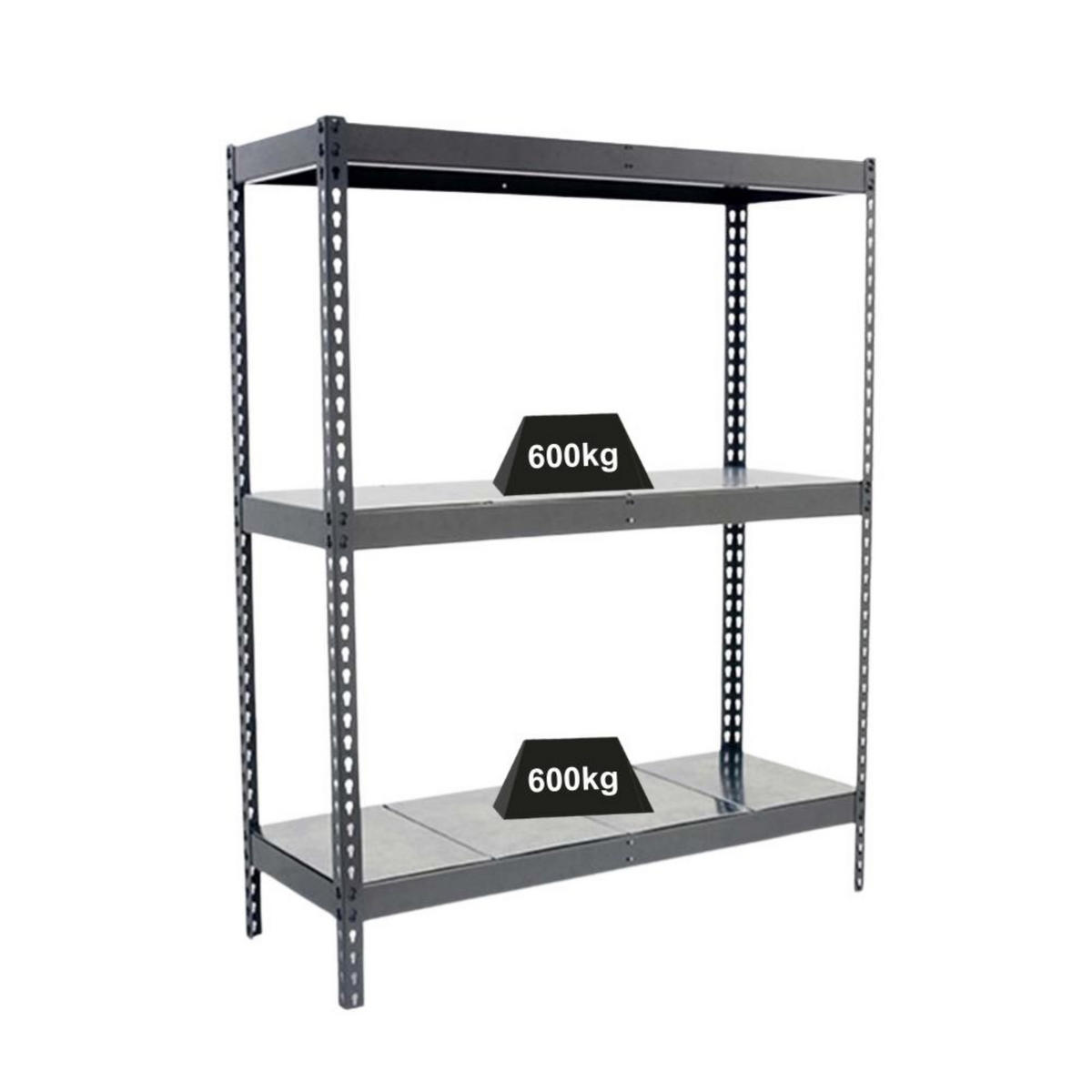 SCHWERLASTREGAL METAL BEAST THREE | HxBxT 200x150x75cm | Fachlast 600kg | Grau - Grau, Metall (150/200/75cm) - PROREGAL