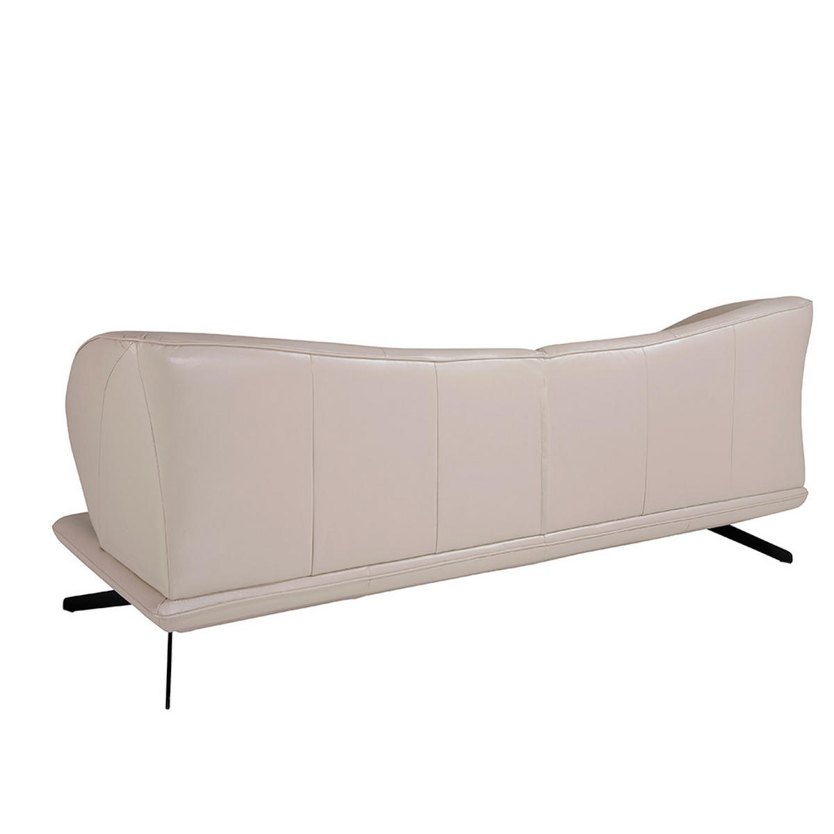 SOFA 3-SITZER Taupe Grau Schwarz 230/90/85 cm - Dunkelgrau/Schwarz, Leder (230/85/90cm) - ANGEL CERDA