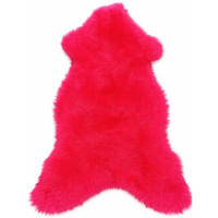 LAMMFELL Öko bunt gefärbt weich Fell Teppich Scarlett ca. 110 cm - Hellrot, Fell (60/110cm) - Provellus