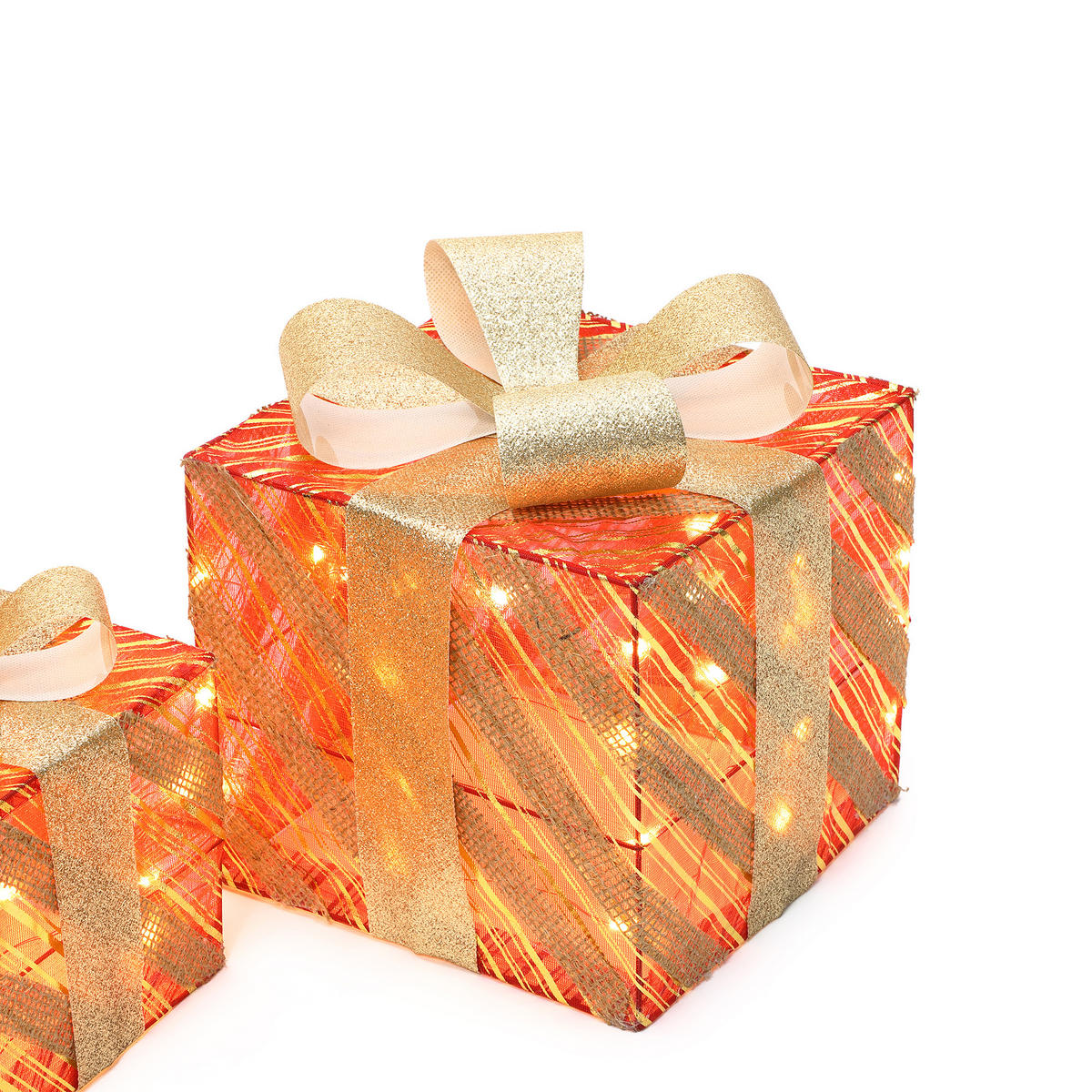 GESCHENKBOX HTHD0269 - Rot/Goldfarben, Kunststoff/Metall (26/27/26cm) - Hometopia