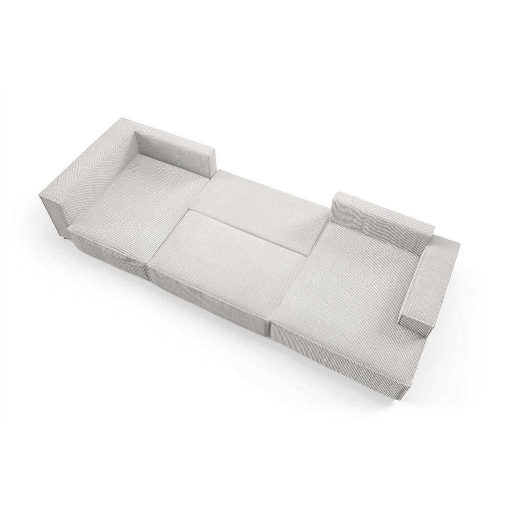 Thumbnail - Fun Möbel Wohnlandschaft, Weiß, Textil, Ottomane rechts, 398x70x148 cm, Wohnzimmer, Sofas & Couches, Wohnlandschaften, W...